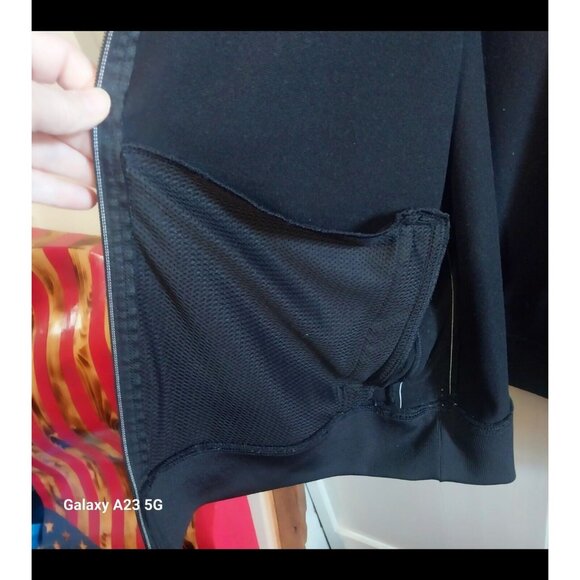 Athletic Works Mens XL Black Full-Zip Track Jacket With White Stripes & Pockets - Picture 5 of 8